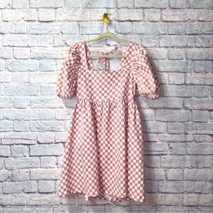 Pink and White Checkered Dress